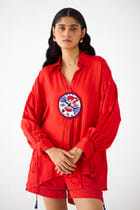 ZULU LINEN RED SHIRT & SHORTS CO-ORD view 3