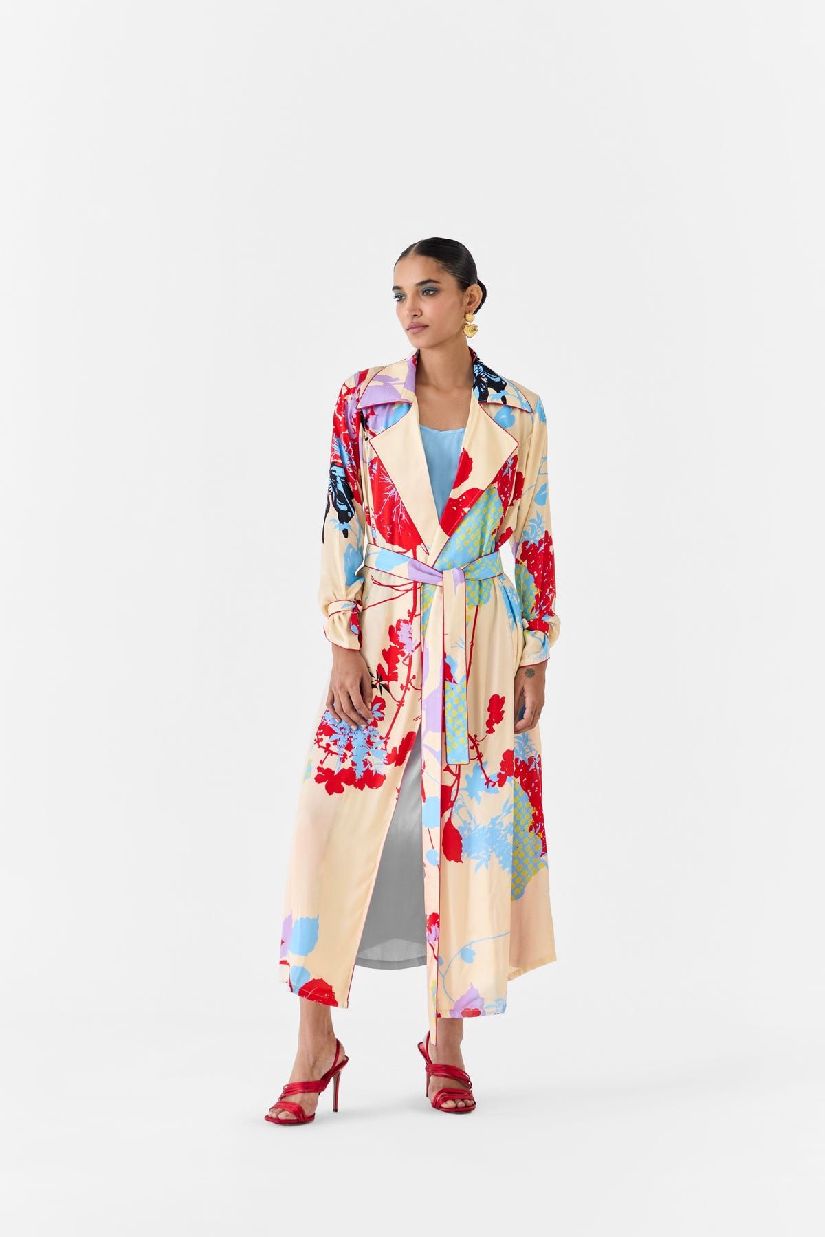 CREAM IKIGAI TRENCH COAT & OMBRE SLIP - image 3