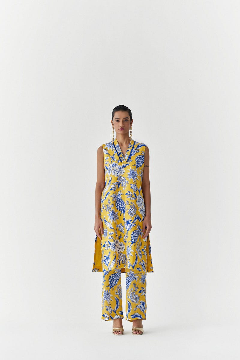 YELLOW PINEAPPLE  KURTA & PANTS CO-ORD