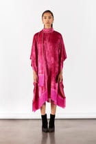 PINK MILLER VELVET KIMONO WITH FRINGE view 1