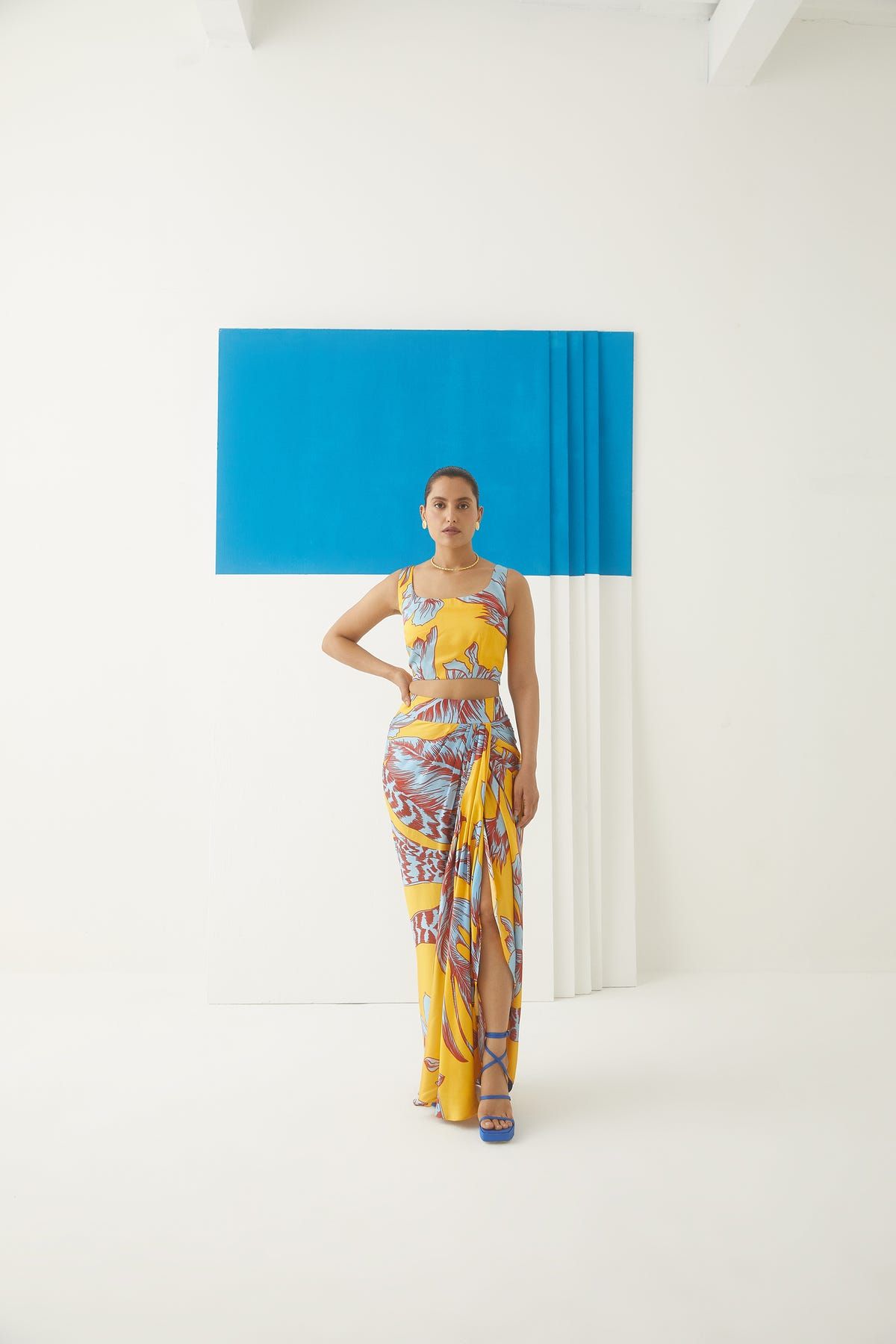 Aphrodite Draped Skirt & Blouse Co-ord - image 1