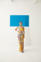Aphrodite Draped Skirt & Blouse Co-ord view 1