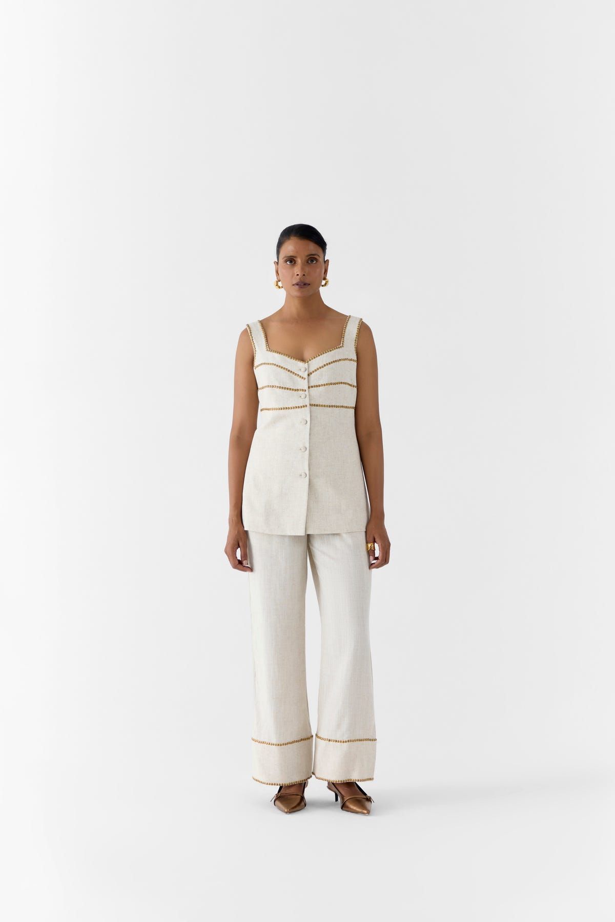 PEARL LINEN BLAZER & TROUSERS - image 1