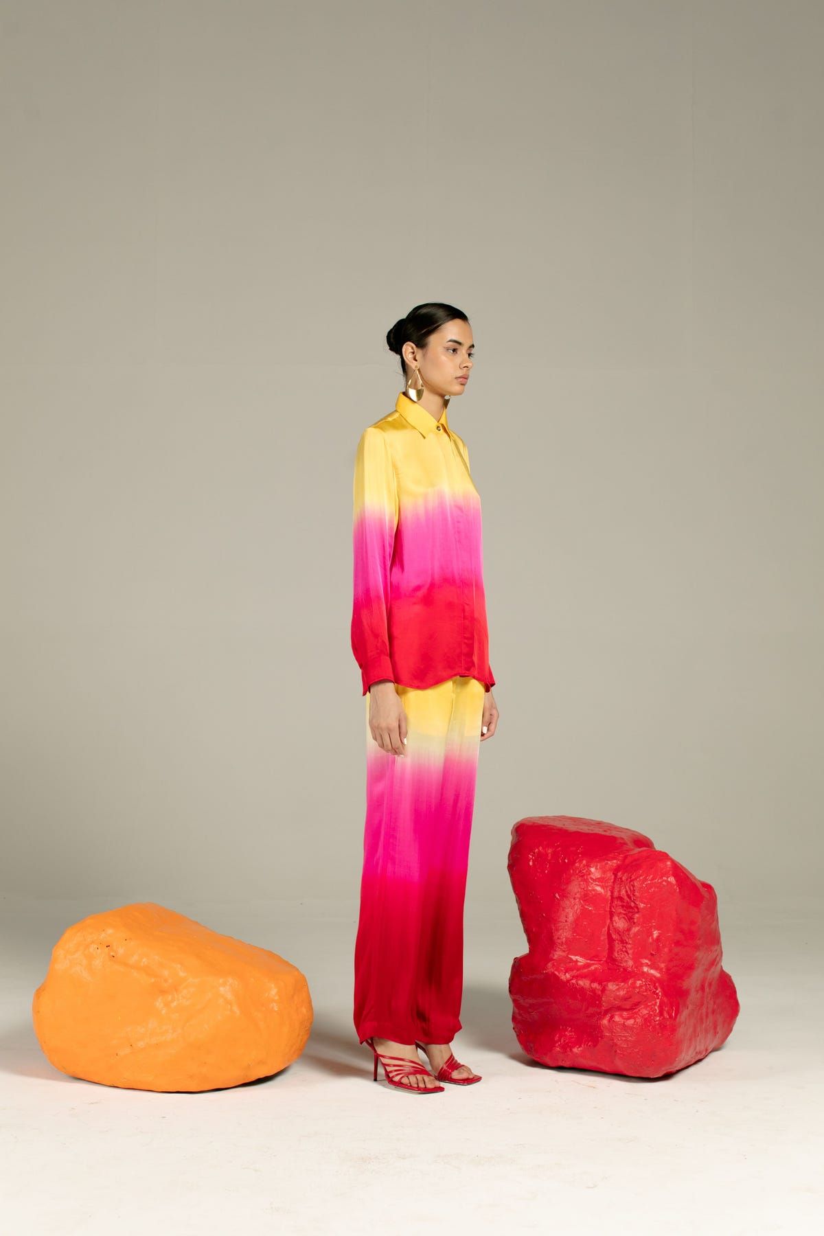 Leheriya Yellow Shirt And Trousers Co-ord - image 2
