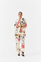RED CRANE KNOT SHIRT & TROUSERS CO-ORD view 1