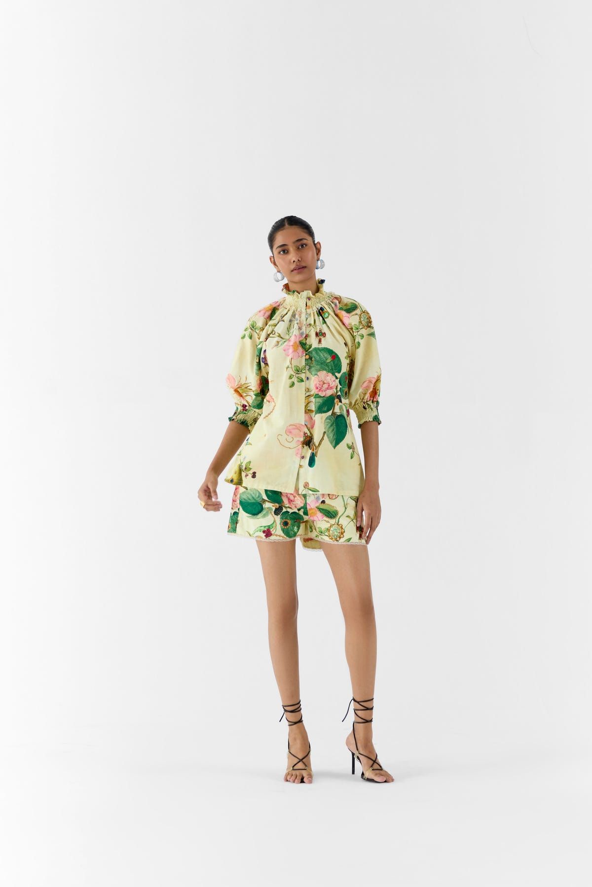 BLOSSOM RUCHING SHIRT & SHORTS - image 1