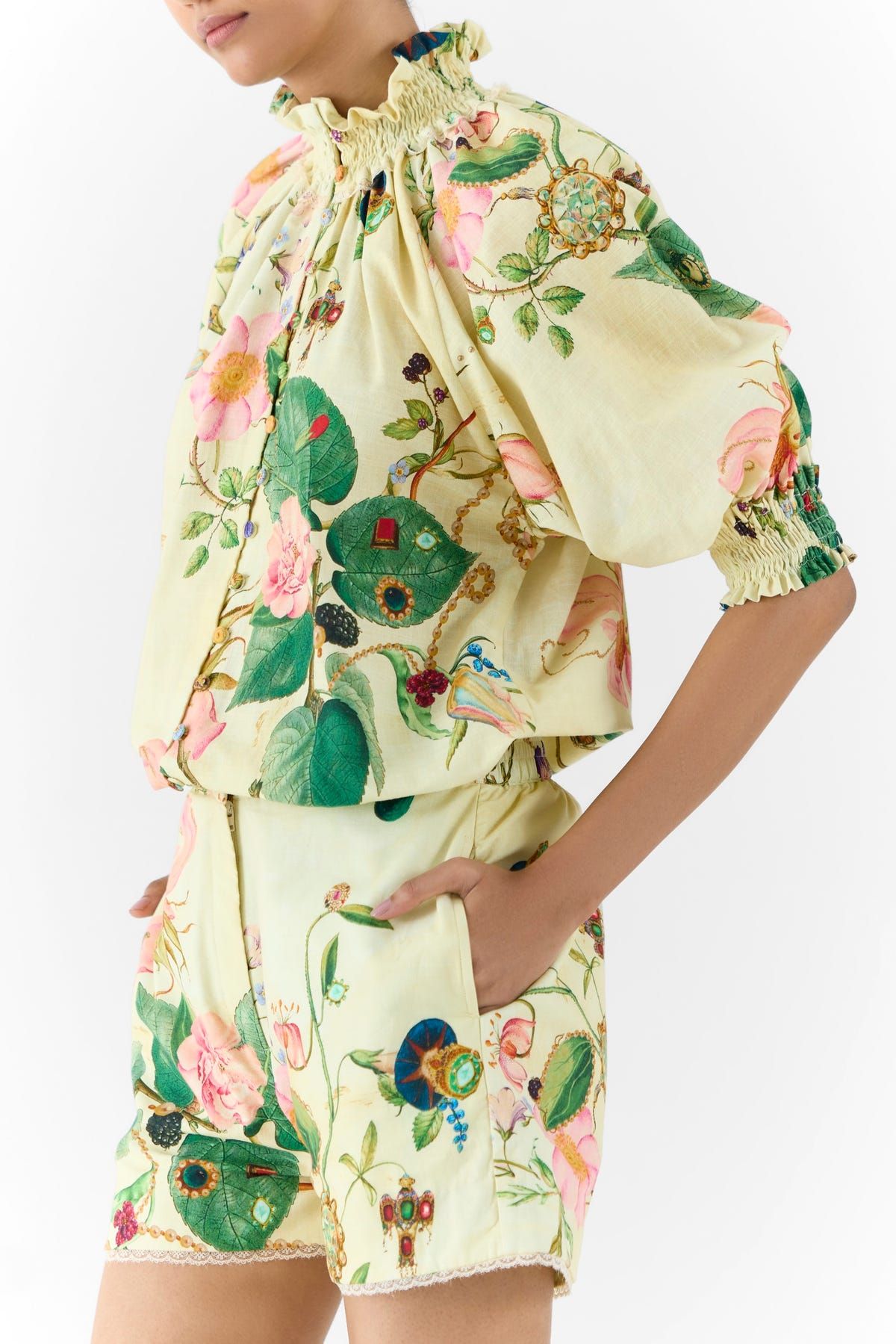 BLOSSOM RUCHING SHIRT & SHORTS - image 3