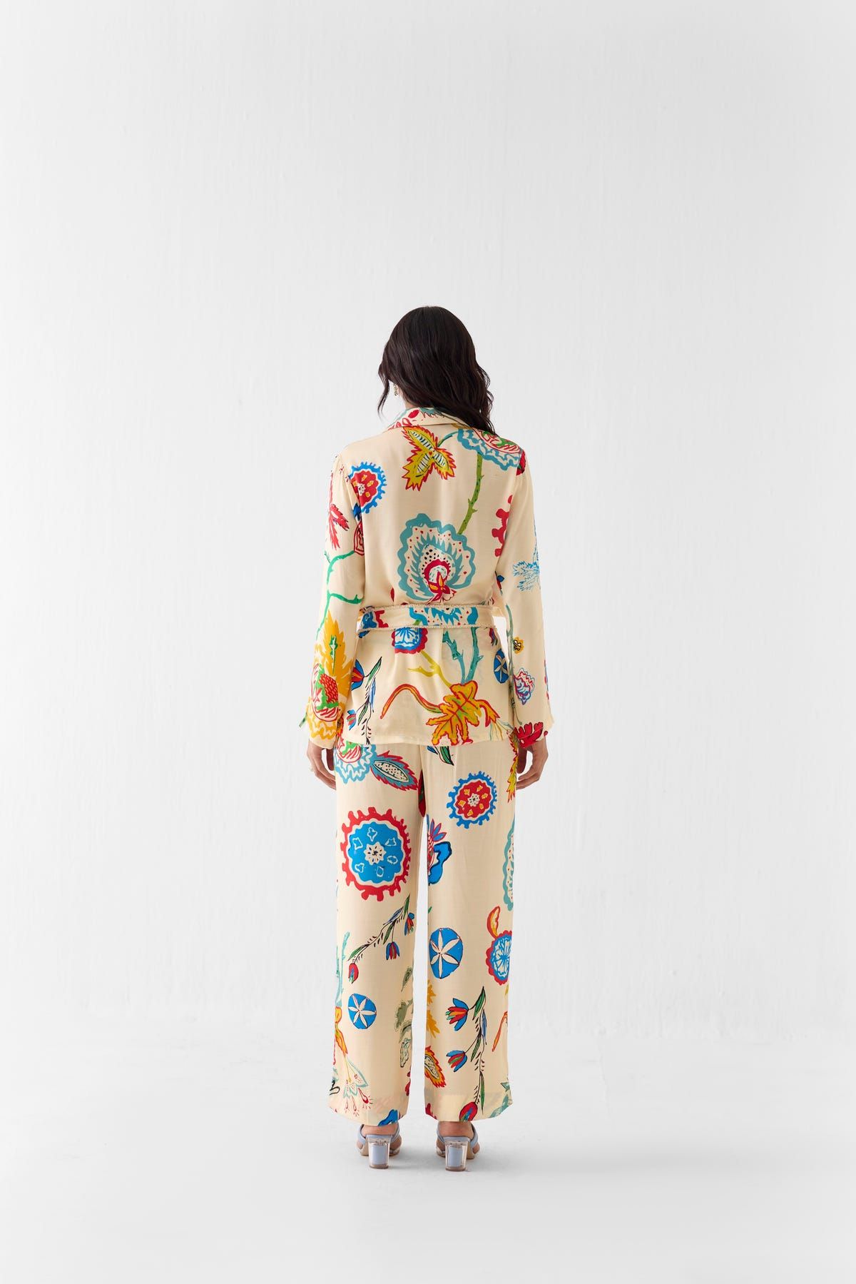 SANGANER BLAZER SHIRT AND TROUSERS CO-ORD - image 3