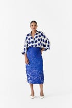 INDIGO SEQUIN SKIRT view 1