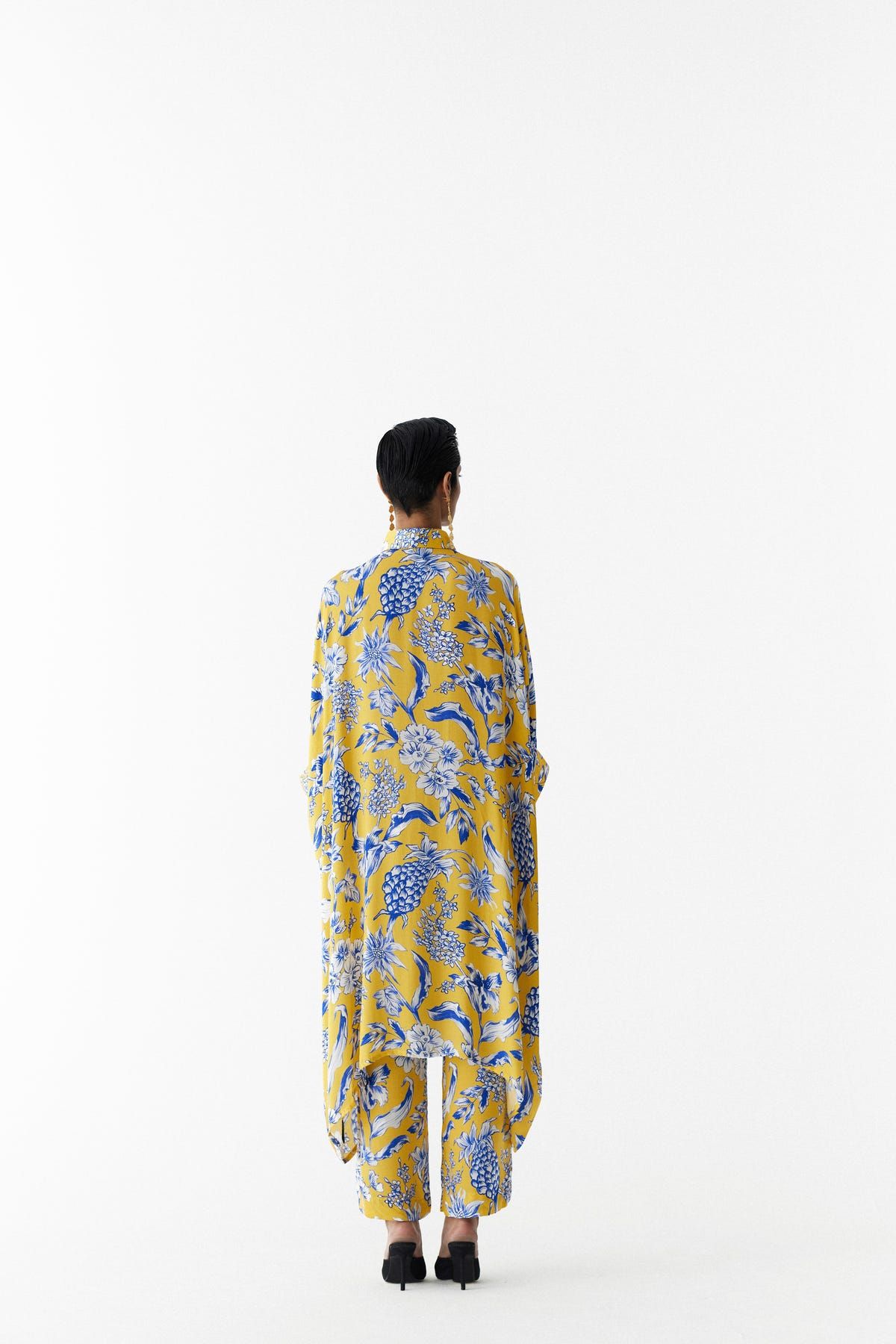 YELLOW PINEAPPLE FRONT BUTTON KIMONO AND PANTS CO-ORD - image 3