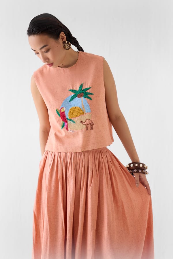 Studio Rigu — SAHARA LINEN CROP TOP & SKIRT CO-ORD