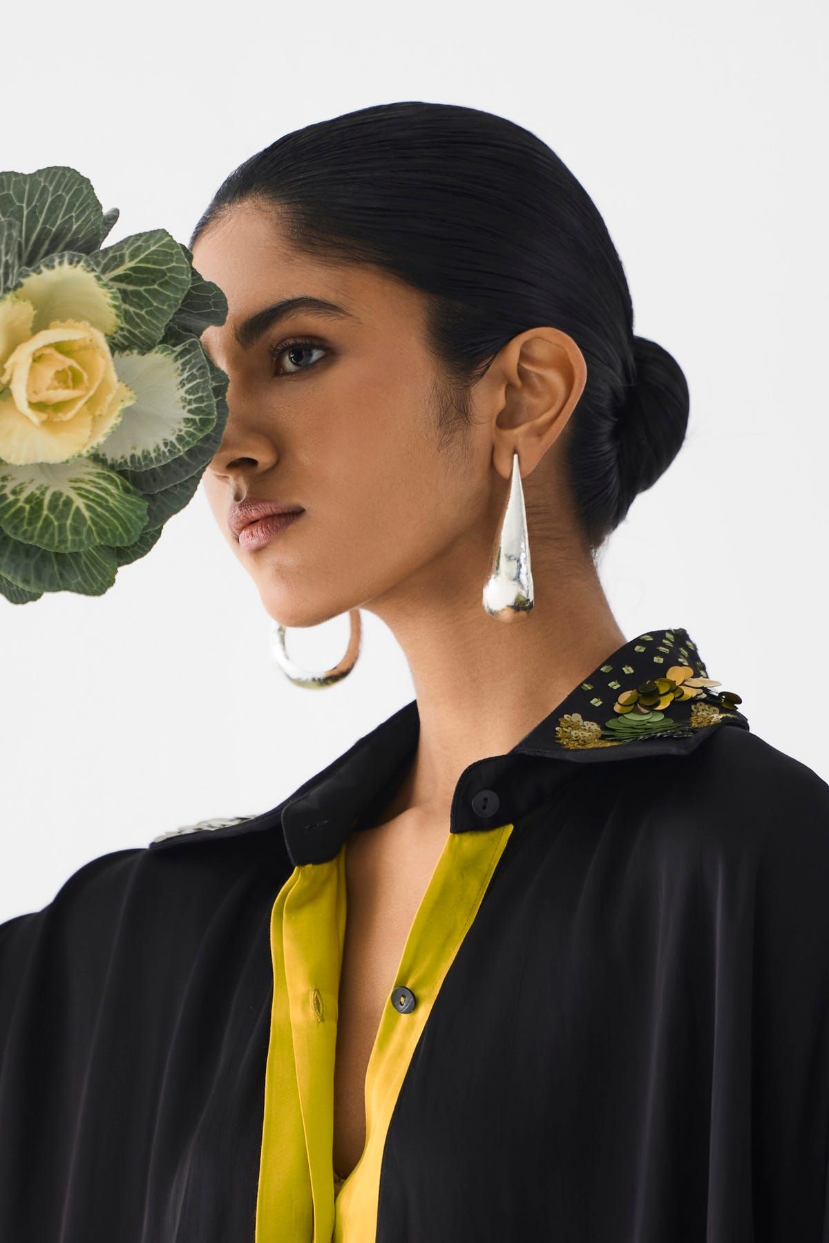OLIVE CALLA LAYERED TWO TONE SHIRT - image 4