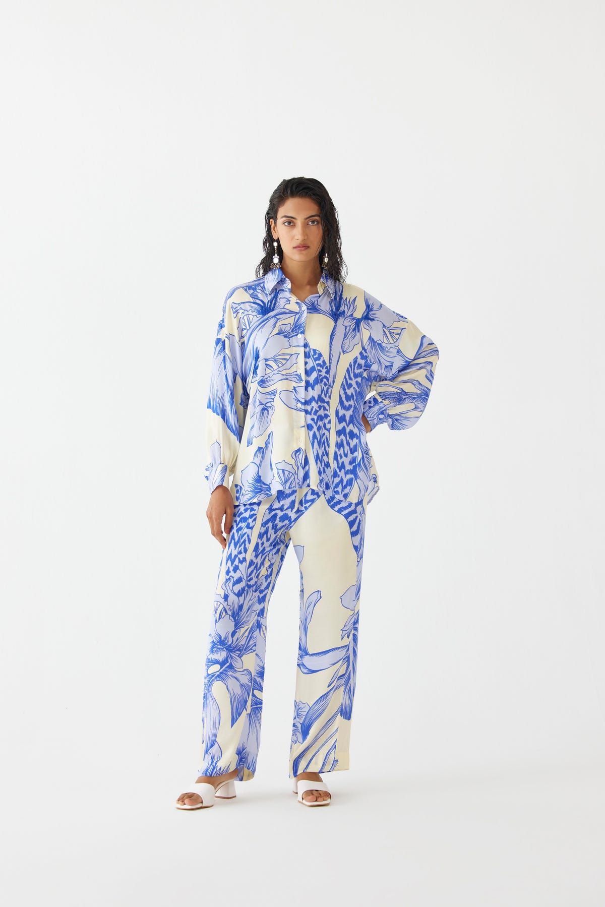BLUE APHRODITE SHIRTS & TROUSERS CO-ORD - image 1