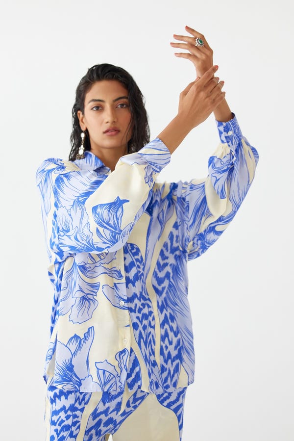 Studio Rigu — BLUE APHRODITE SHIRTS & TROUSERS CO-ORD