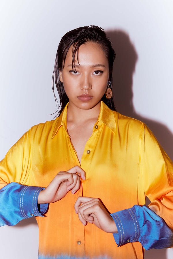 Studio Rigu — Ocean Leheriya Shirt & Trousers Co-ord