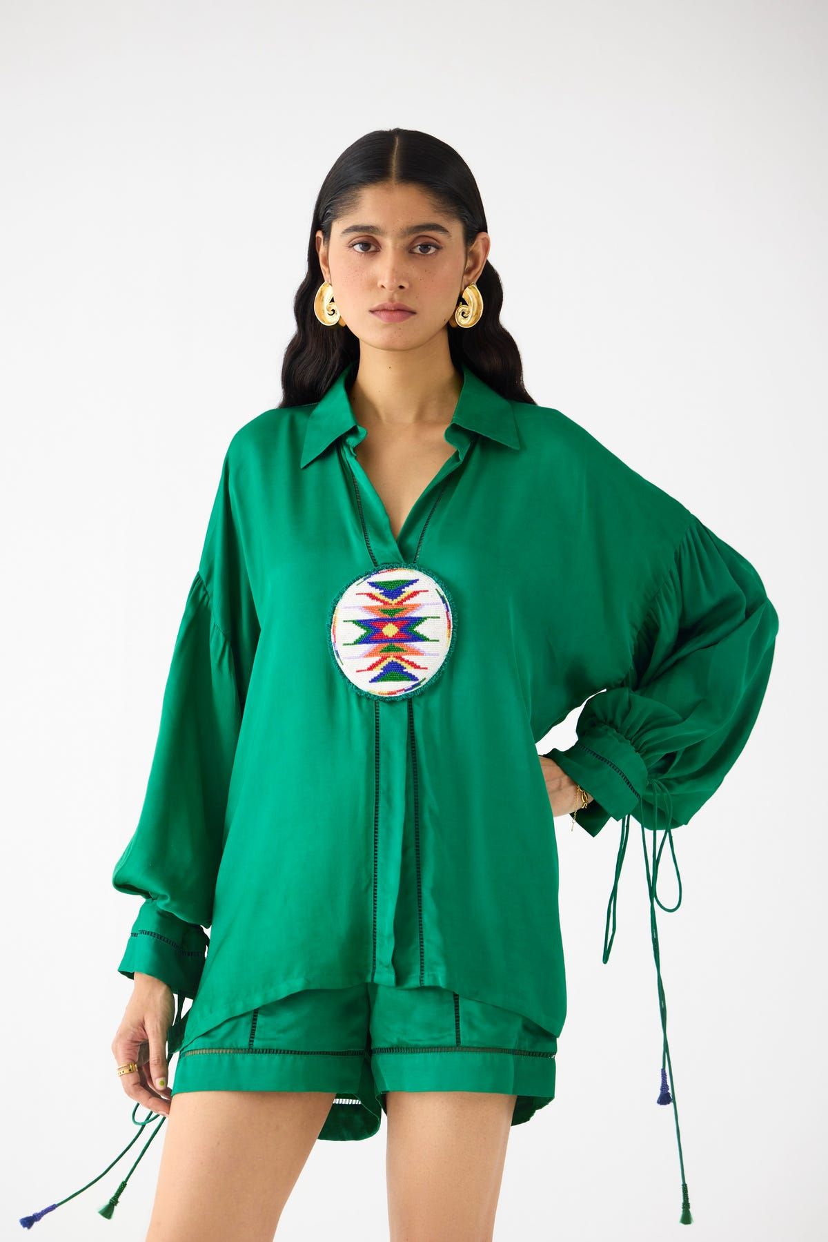 ZULU LINEN GREEN SHIRT & SHORTS CO-ORD - image 3