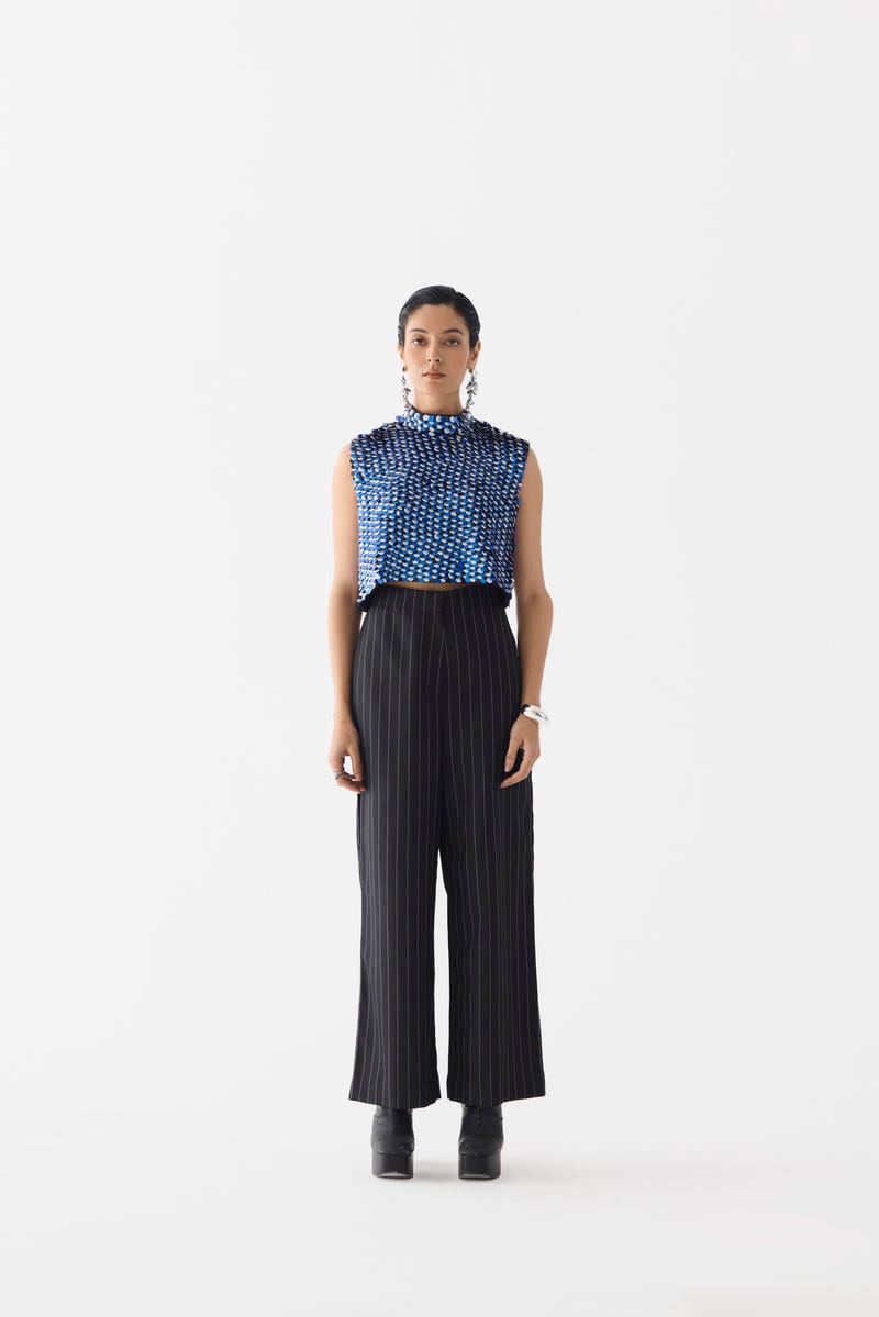 BLUE PARADISE SEQUIN  TOP