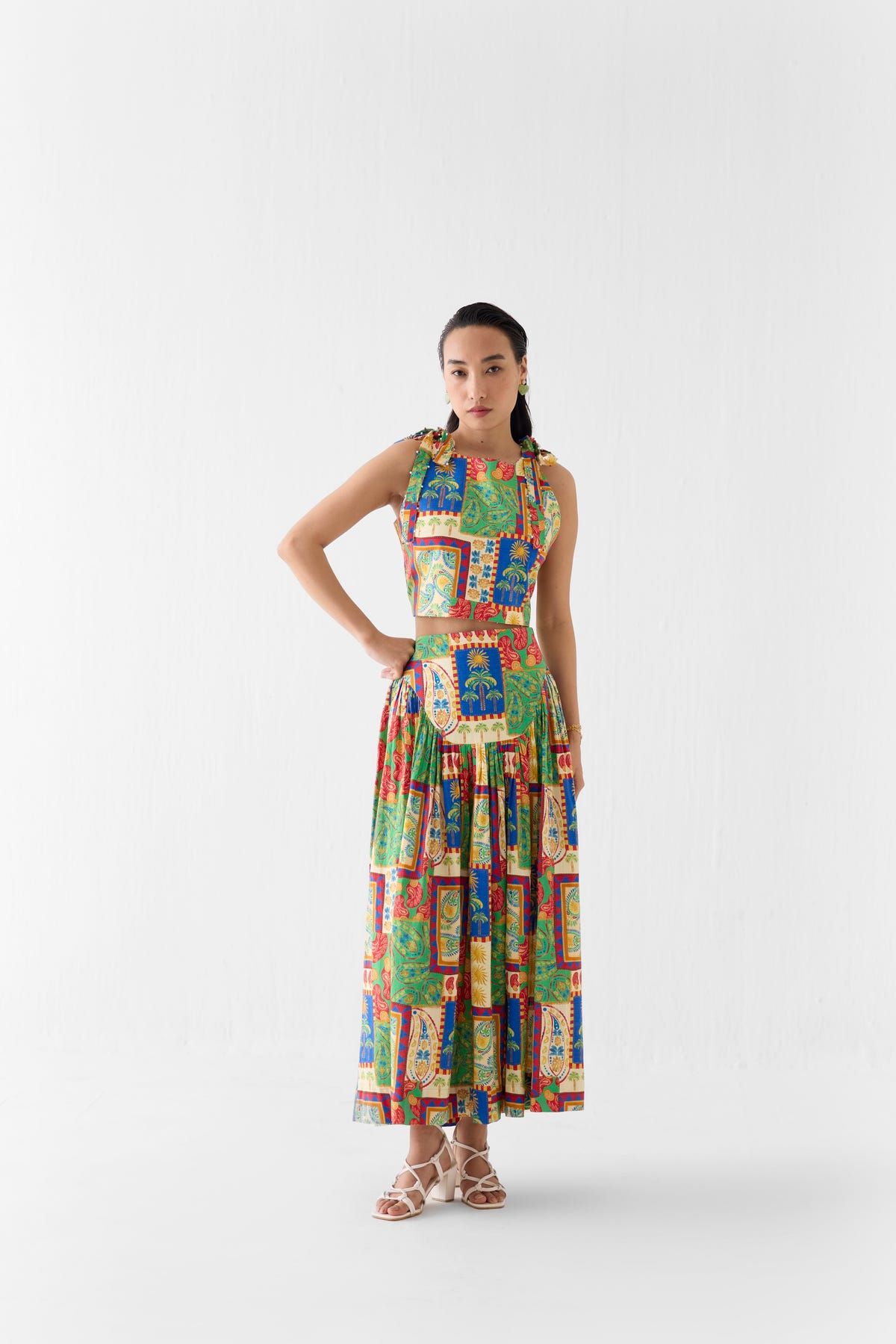 JOHARI CROP TOP AND GATHERED SKIRT - image 1