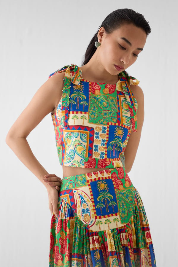 Studio Rigu — JOHARI CROP TOP AND GATHERED SKIRT
