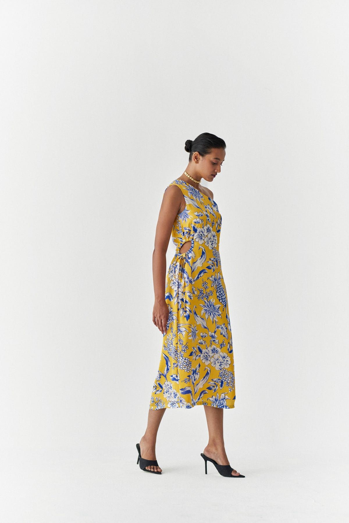 YELLOW PINEAPPLE ONE SHOULDER DRESS - image 3