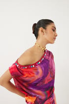 Red Sea Draped Top & Skirt Co-ord view 3