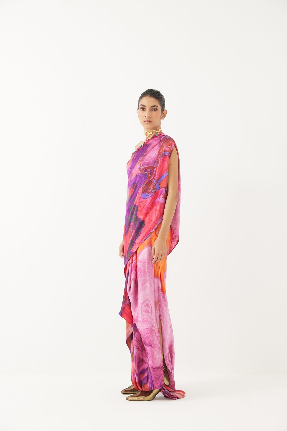 Red Sea Draped Top & Skirt Co-ord - image 4