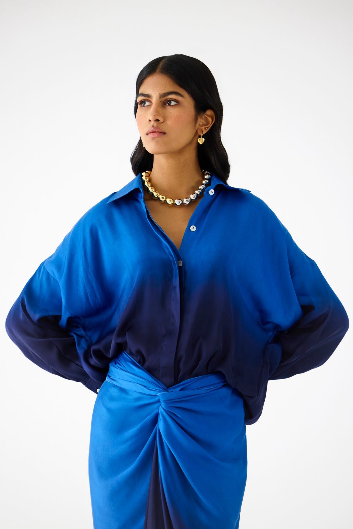 ROYAL DRAPED SHIRT DRESS - image 3