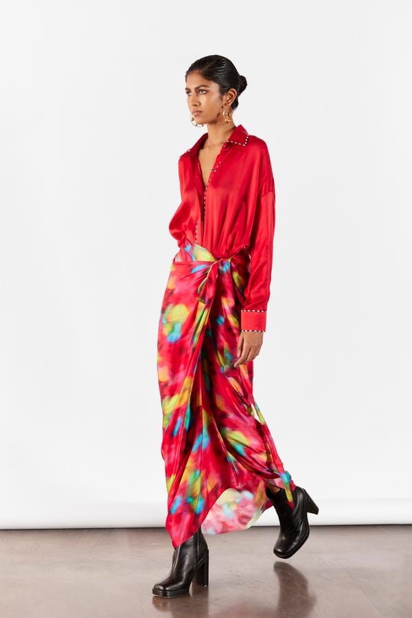 Studio Rigu — POPPY SHIRT DRAPED DRESS
