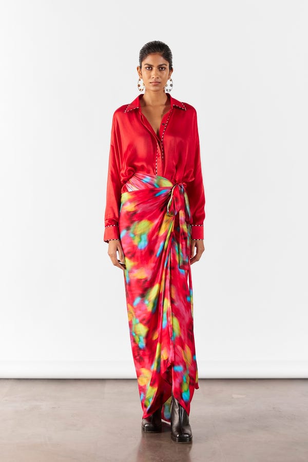 Studio Rigu — POPPY SHIRT DRAPED DRESS