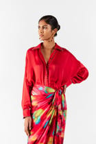 POPPY SHIRT DRAPED DRESS view 3
