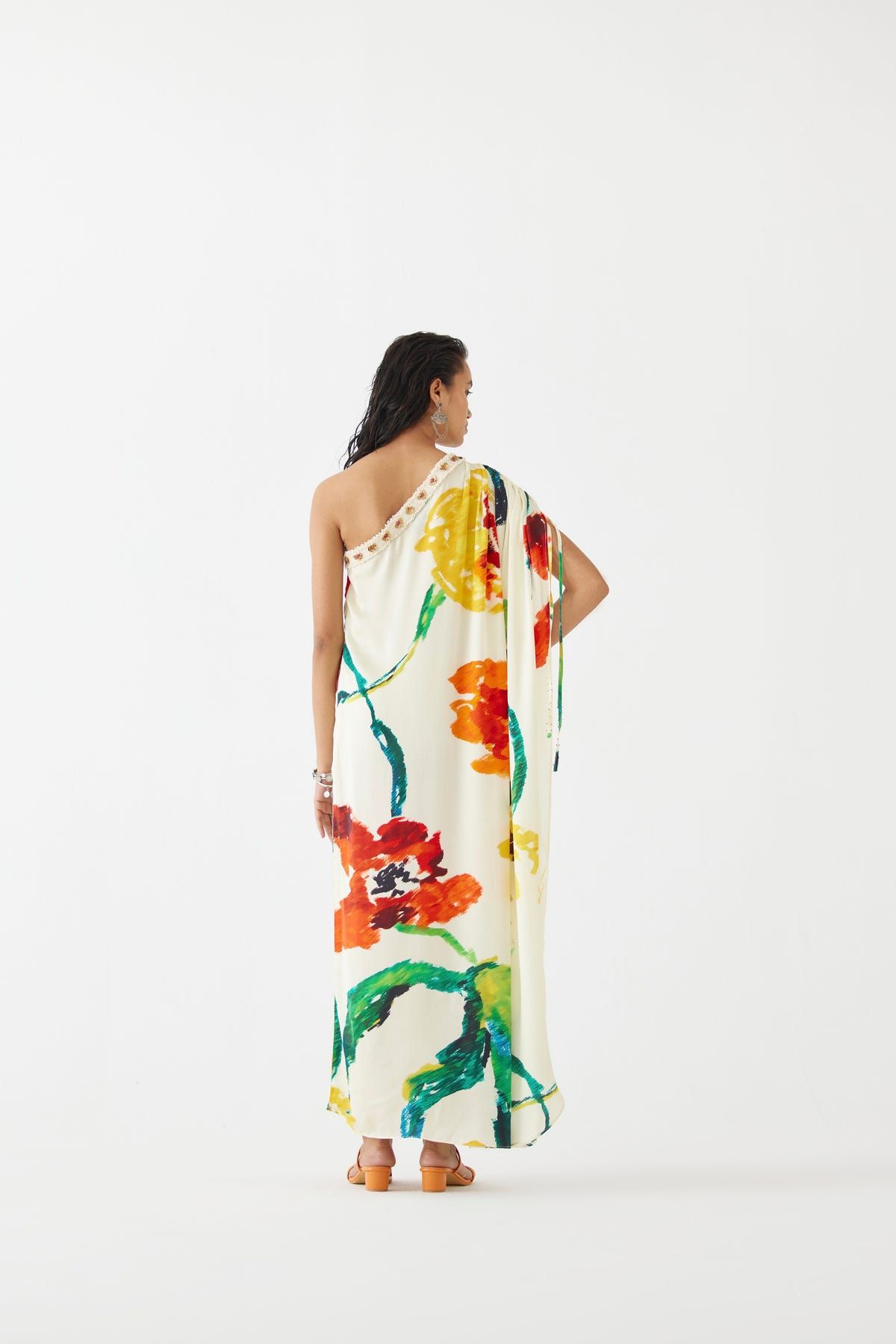 MONET ONE SHOULDER DRAWSTRING DRESS - image 3