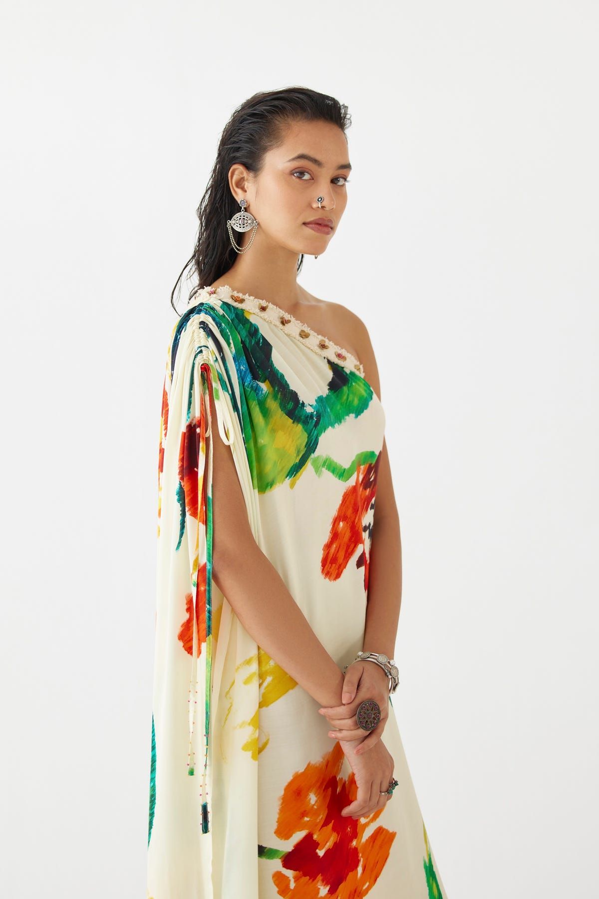 MONET ONE SHOULDER DRAWSTRING DRESS - image 4