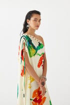MONET ONE SHOULDER DRAWSTRING DRESS view 4