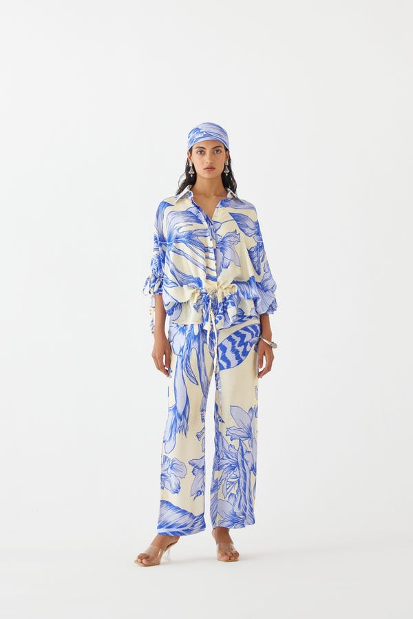 Studio Rigu — BLUE APHRODITE DRAWSTRING SHIRT & TROUSER CO-ORD