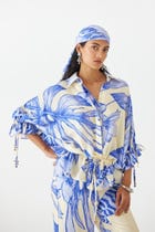 BLUE APHRODITE DRAWSTRING SHIRT & TROUSER CO-ORD view 2