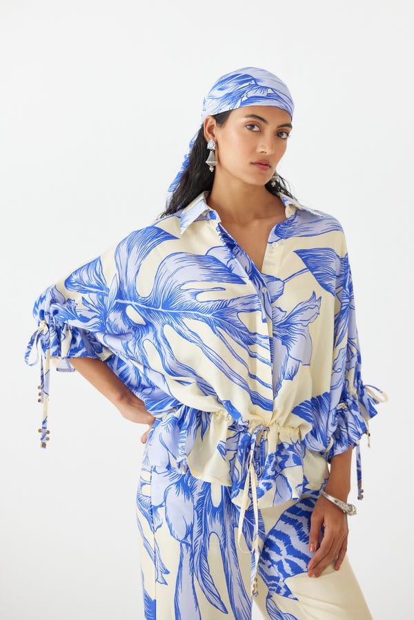 Studio Rigu — BLUE APHRODITE DRAWSTRING SHIRT & TROUSER CO-ORD