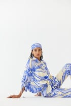 BLUE APHRODITE DRAWSTRING SHIRT & TROUSER CO-ORD view 4