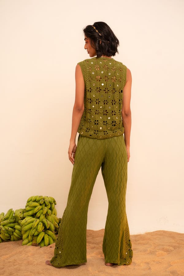 Tega Collective — Samudram Knit Flared Pants