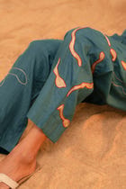 Samudram Coral Silk Trousers view 2