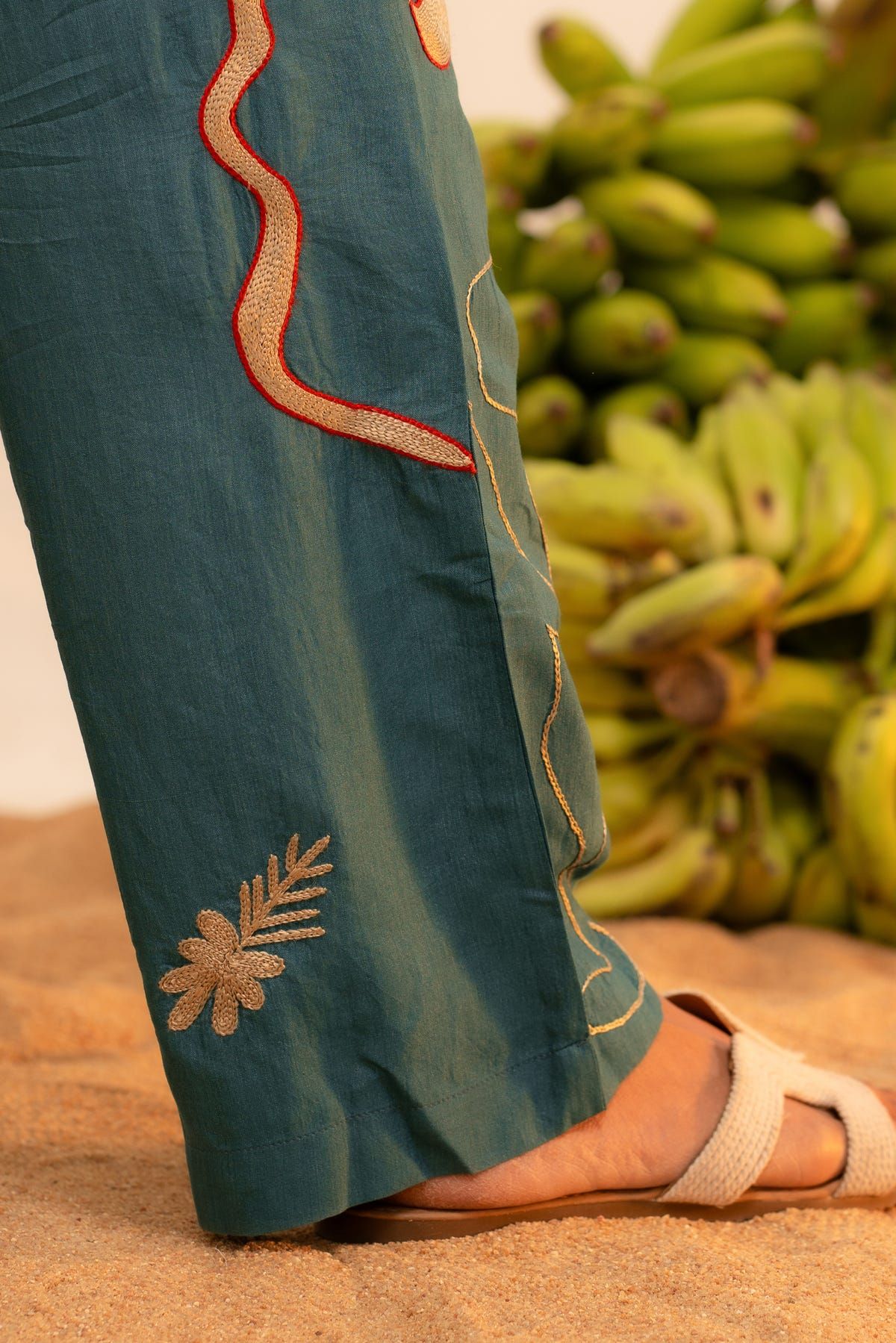 Samudram Coral Silk Trousers - image 5