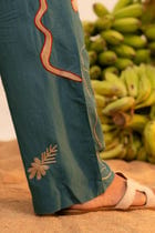 Samudram Coral Silk Trousers view 5