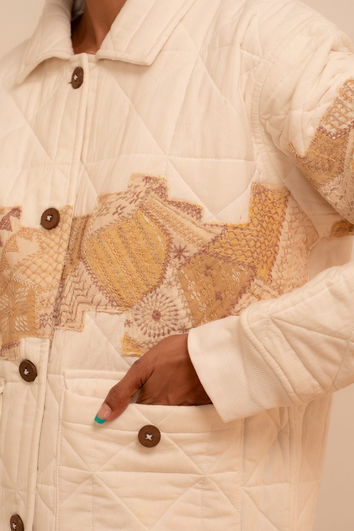 Samudram Quilted Patchwork Jacket - image 2