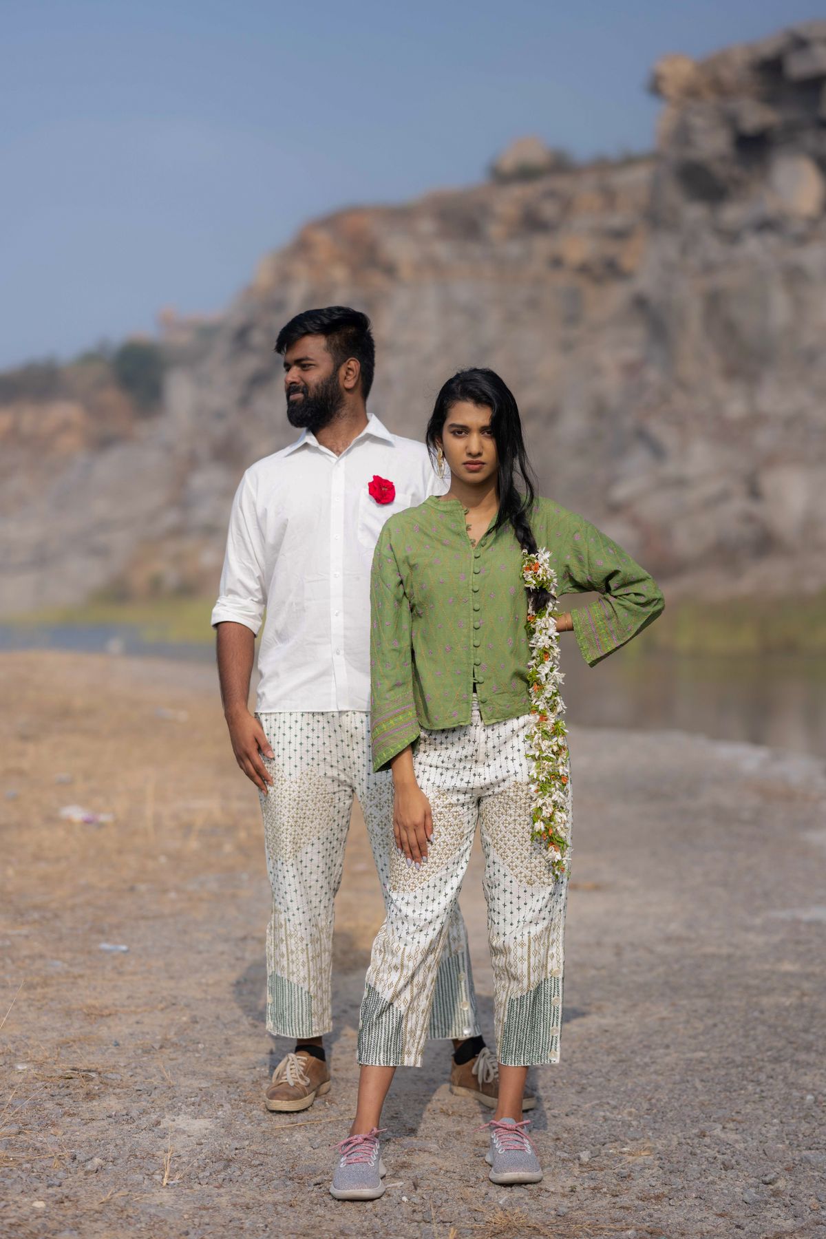 Alankara Split Hem Embroidered Trousers - image 1