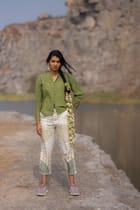 Alankara Split Hem Embroidered Trousers view 3
