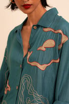 Samudram Coral Silk Shirt view 4