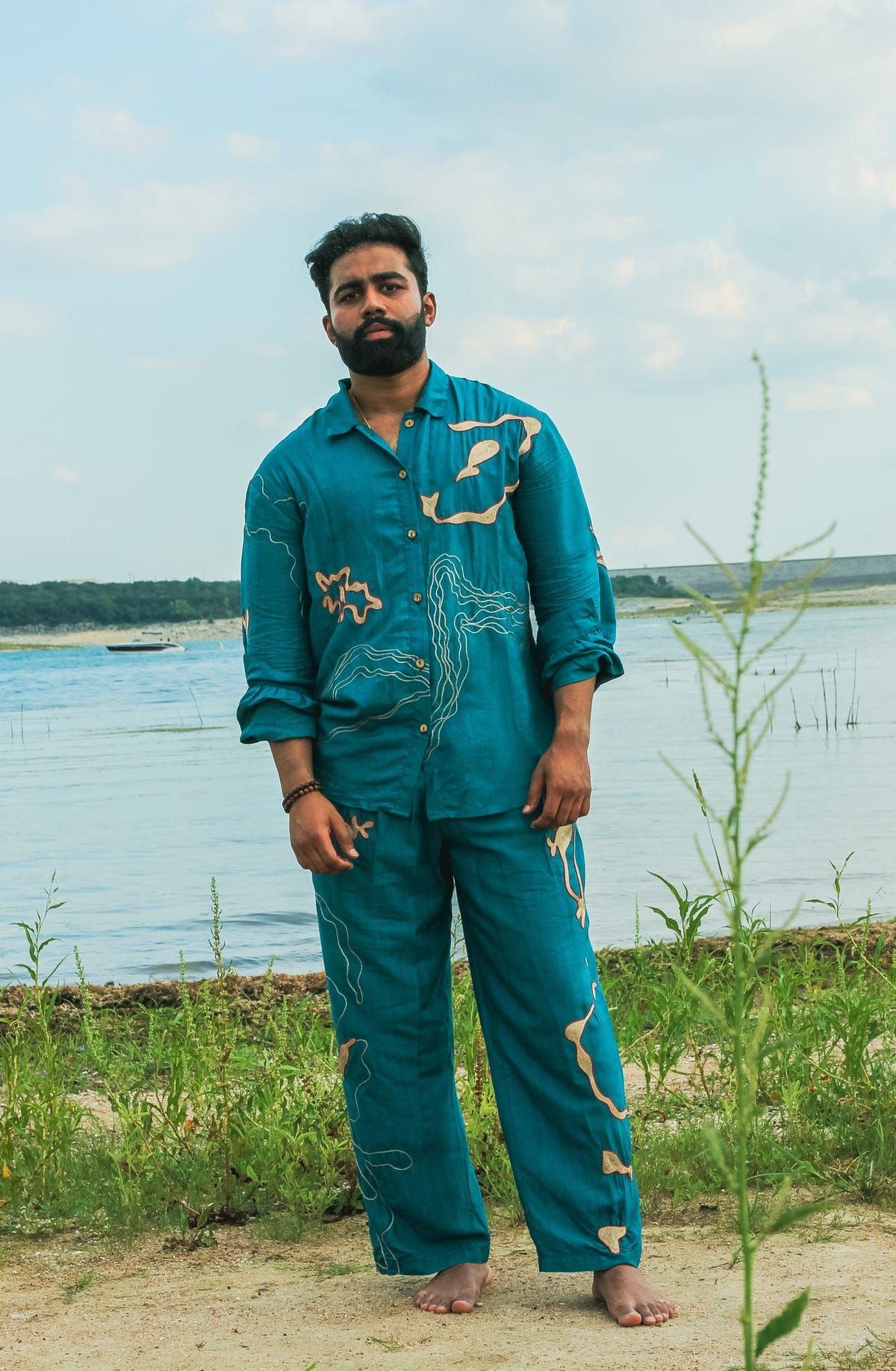 Samudram Coral Silk Shirt - image 6