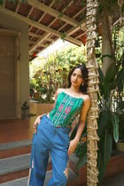 Khet Emerald Silk Corset view 1