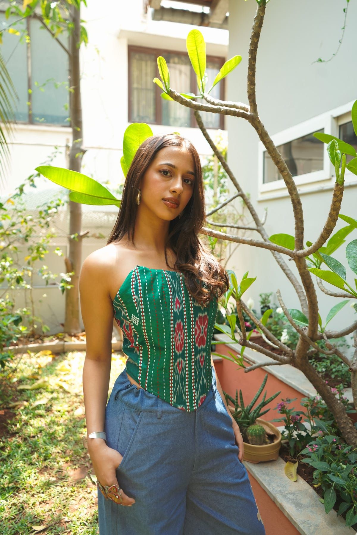 Khet Emerald Silk Corset - image 2