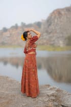 Alankara Embroidered Tiered Maxi Skirt view 3