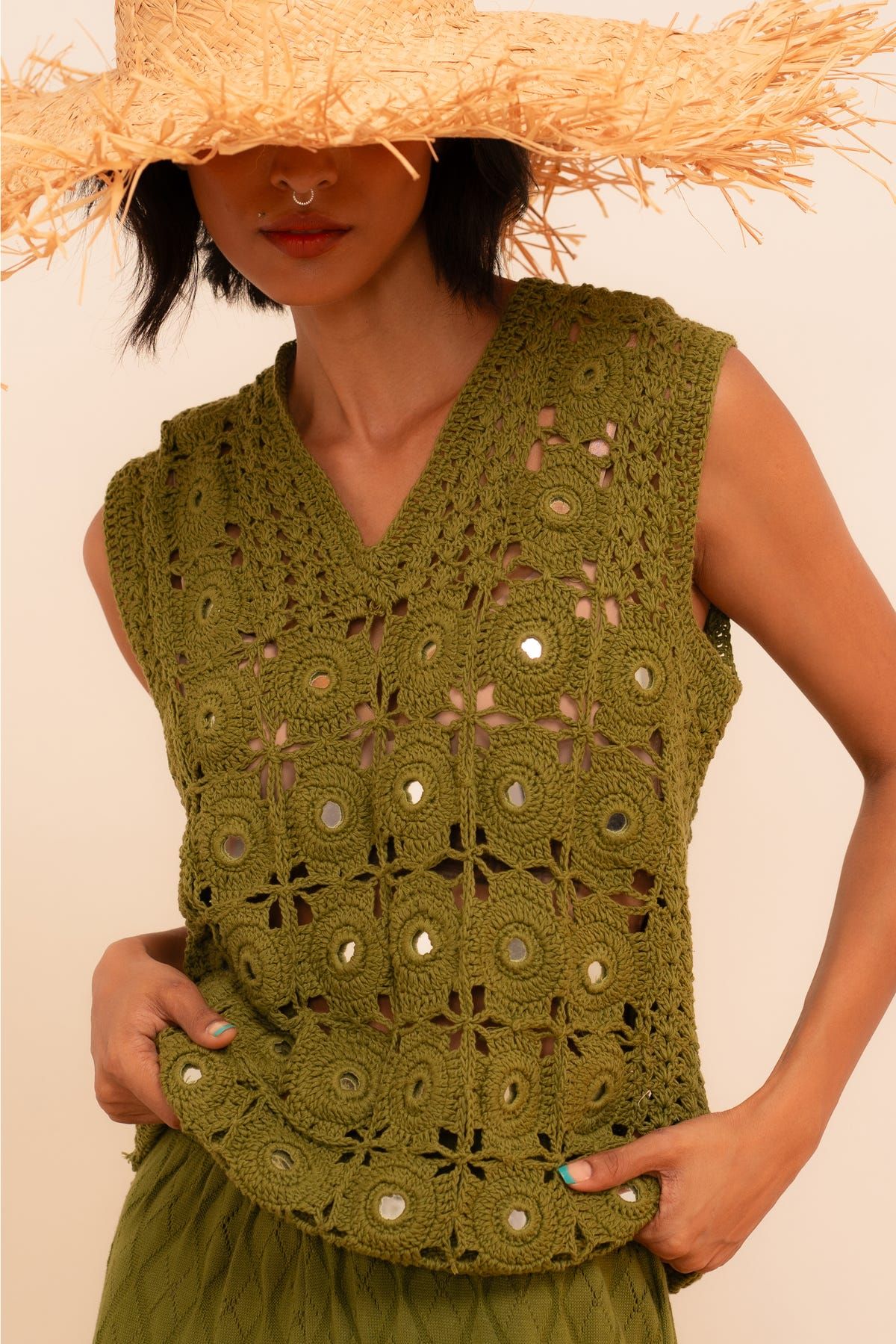 Samudram Crochet Mirror Vest - image 2